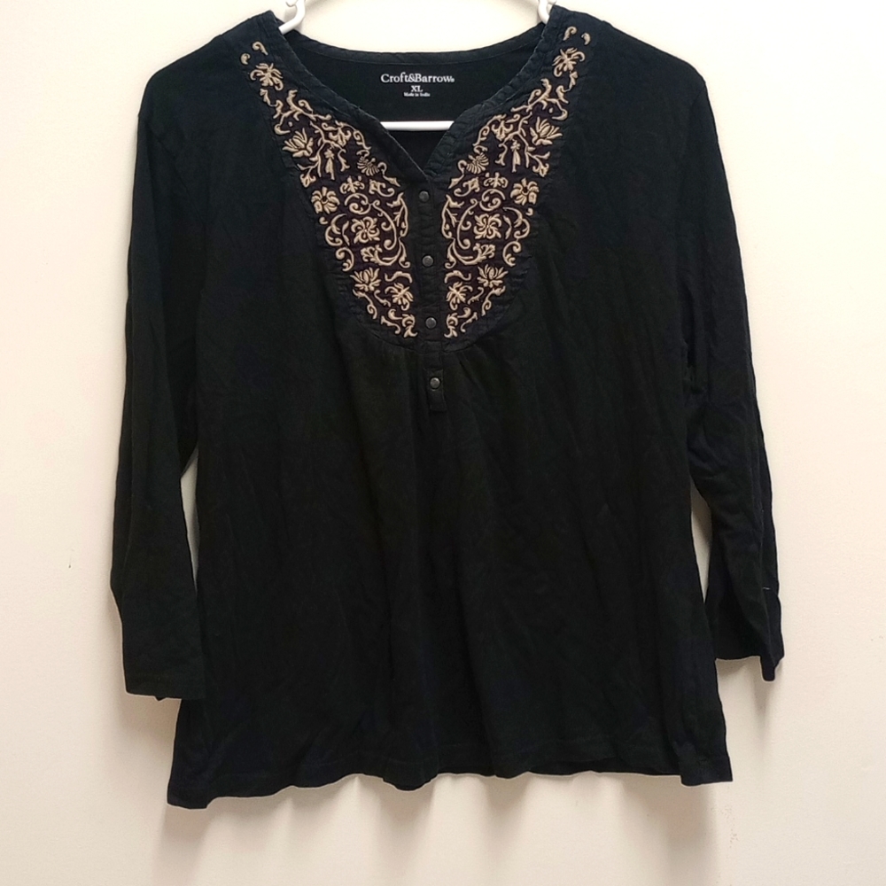 Croft & Barrow 3/4 Sleeve Top Size XL